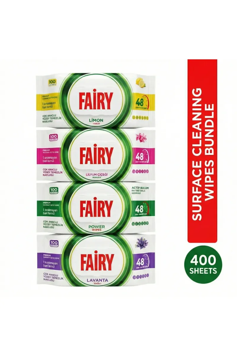 Surface Cleaning Wipes, Economical Mixed Pack, 4 x 100 wipes