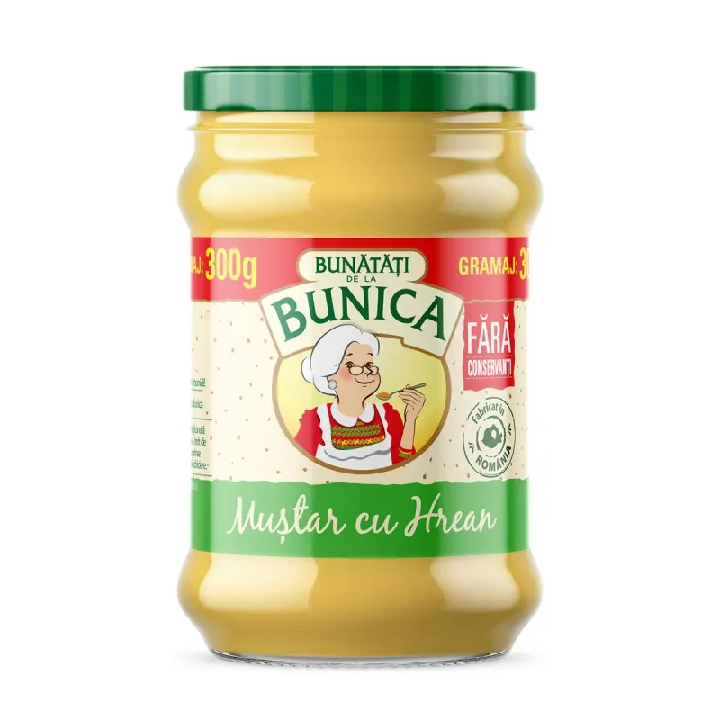 BUNICA Mustar cu Hrean 300 g