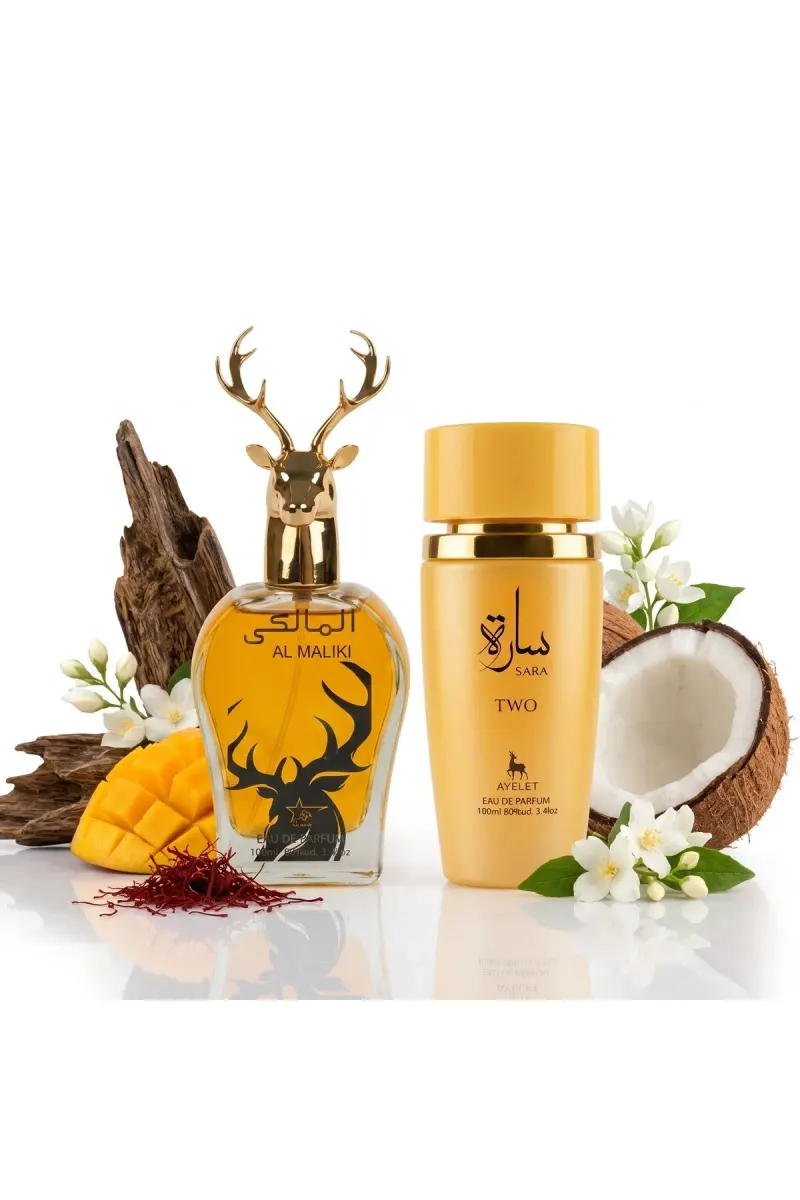 Set of 2 Oriental Perfumes (1xMan + 1xWoman) 100ML - Al Maliki + Sara Two
