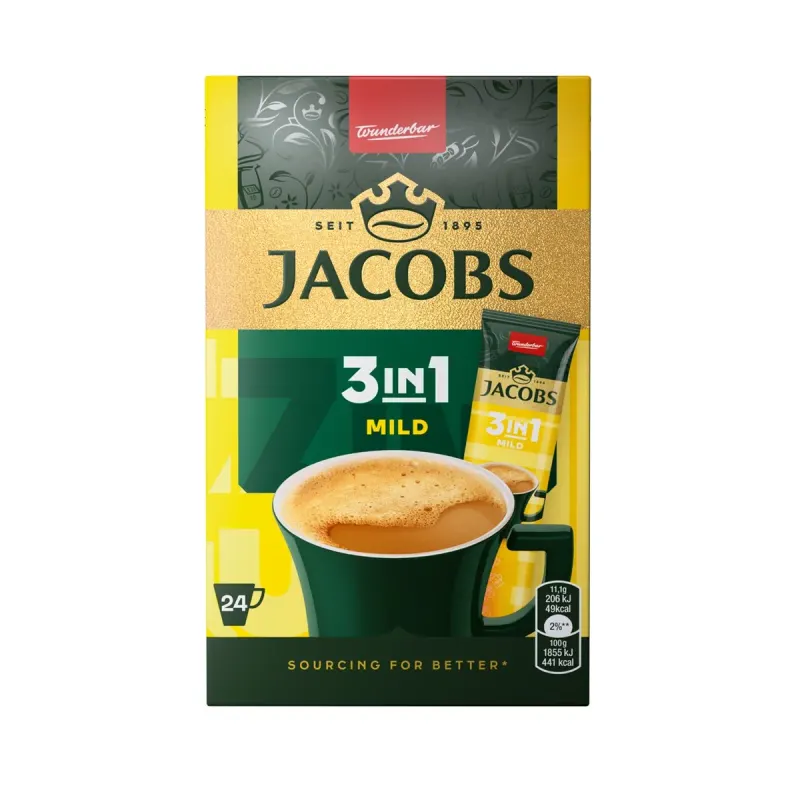 JACOBS Cafea Instant 3 in 1 Mild 24 x 11,1 g