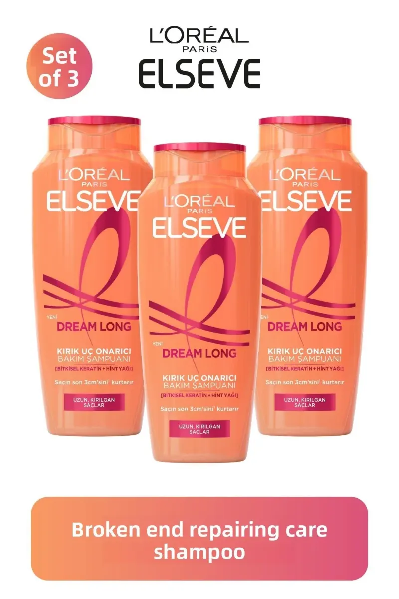3 Pack Elseve Dream Long Split End Repair Care Shampoo 300 ml