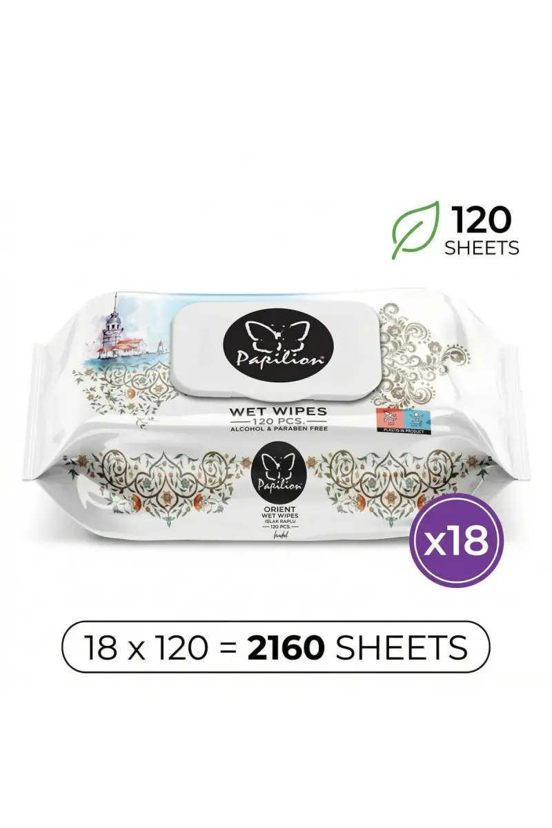 Orient Wet Wipes Multipack 18 x 120 pack (2.160 Sheets)