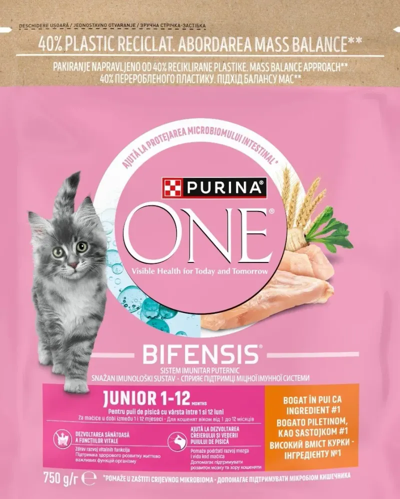 PURINA ONE Junior Hrana Uscata Pisici Pui 750 g