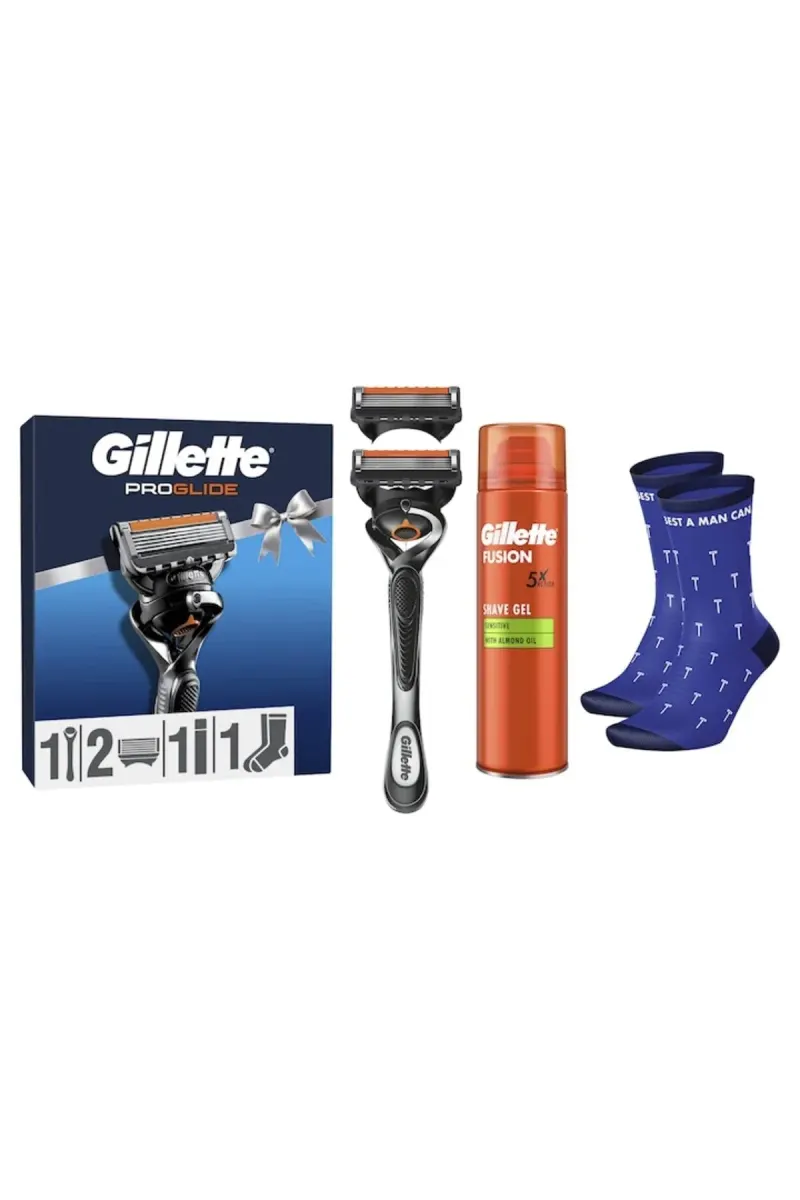 ProGlide Set: Razor with FlexBall handle, precision trimmer +2 refills, Fusion shave gel, s