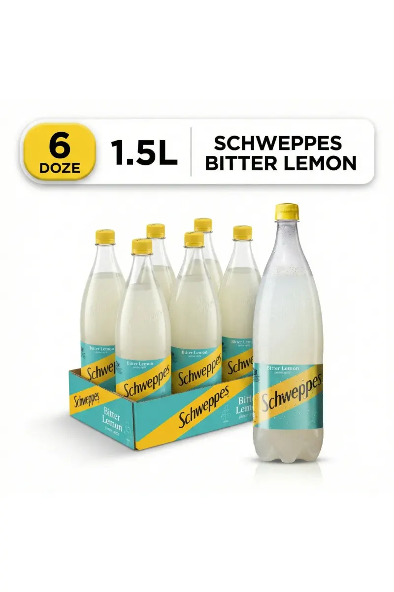 Schweppe's BITTER LEMON, 1.5 LT x 6 PIECES, PET