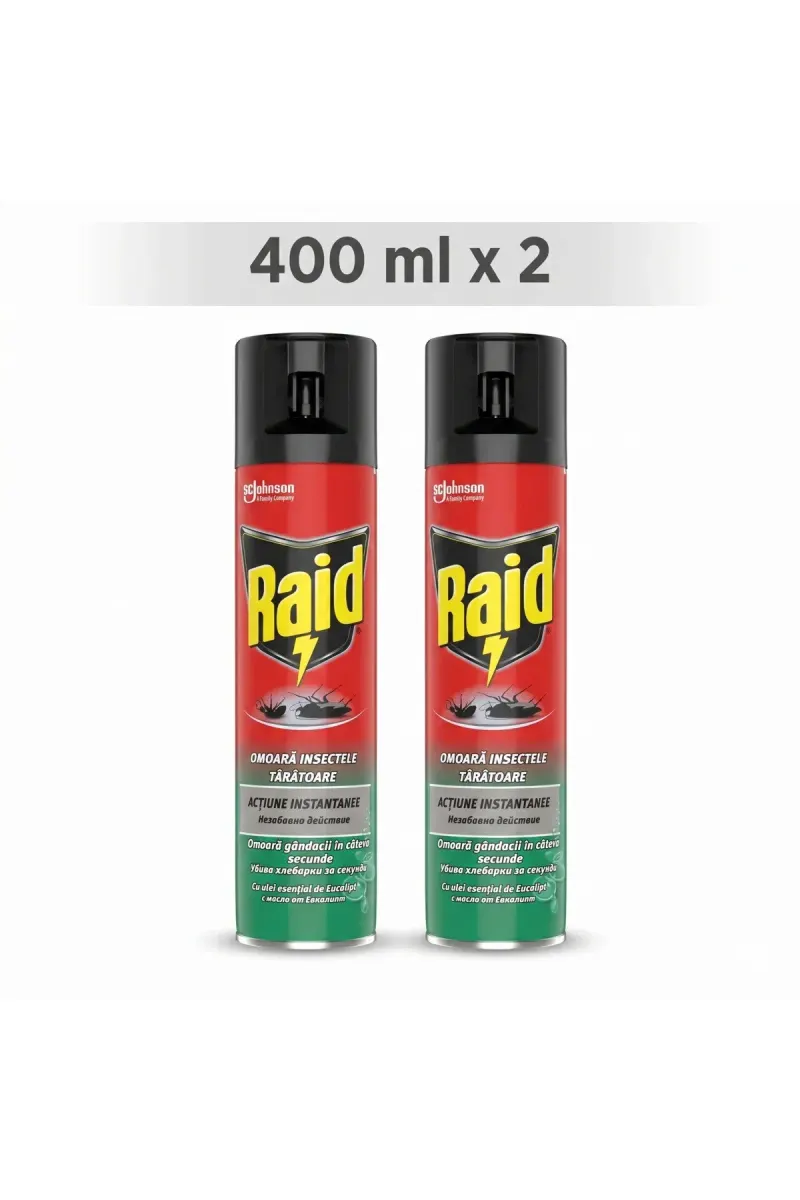 Pack 2 X Cockroach and Ant Spray, Eucalyptus, 400ml
