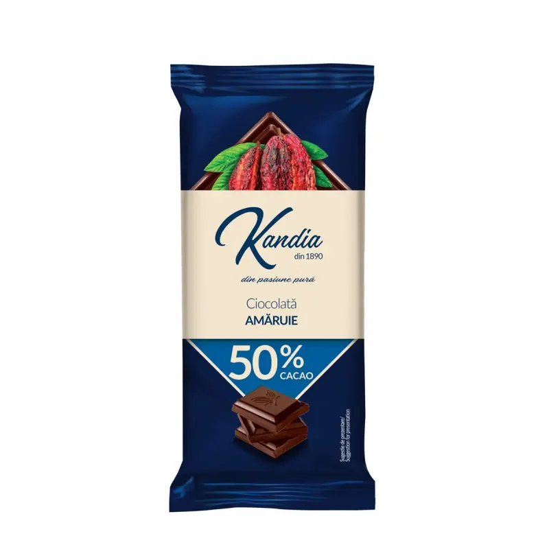 Kandia Ciocolata Amaruie 50% 80 g