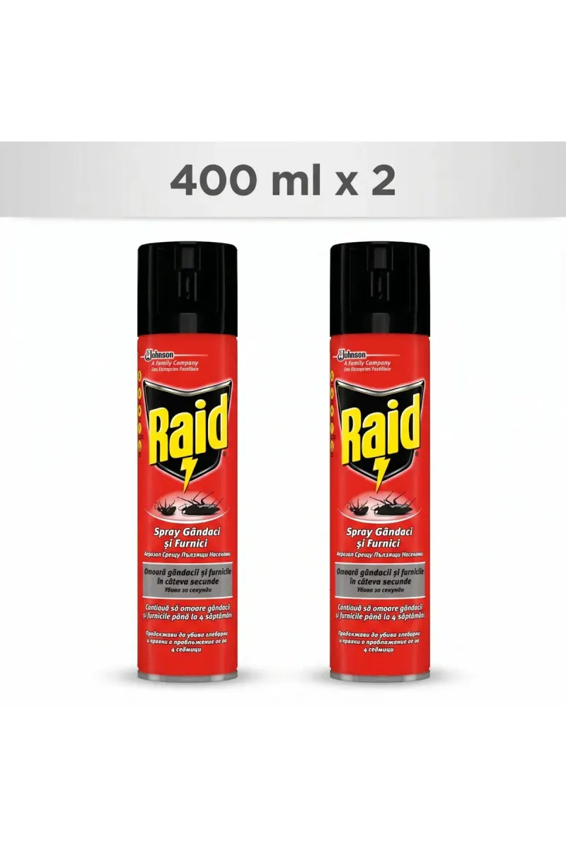 Pack 2 X Insecticide Spray Cockroaches and Ants 400m