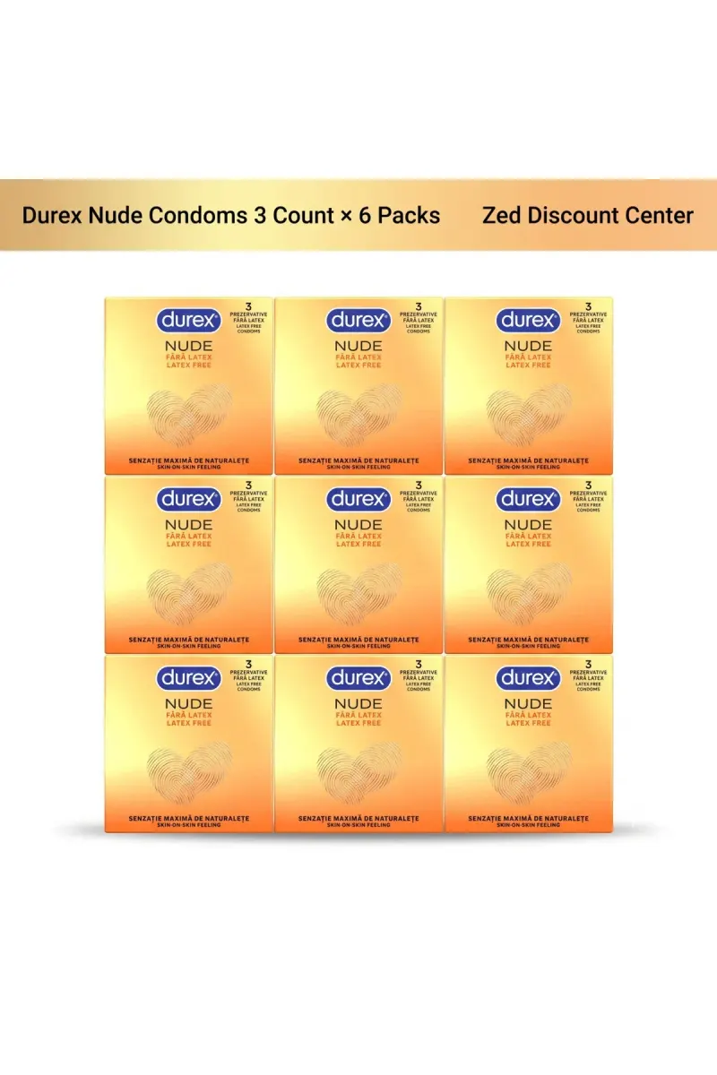 Nude Condoms 3 Count × 6 Packs