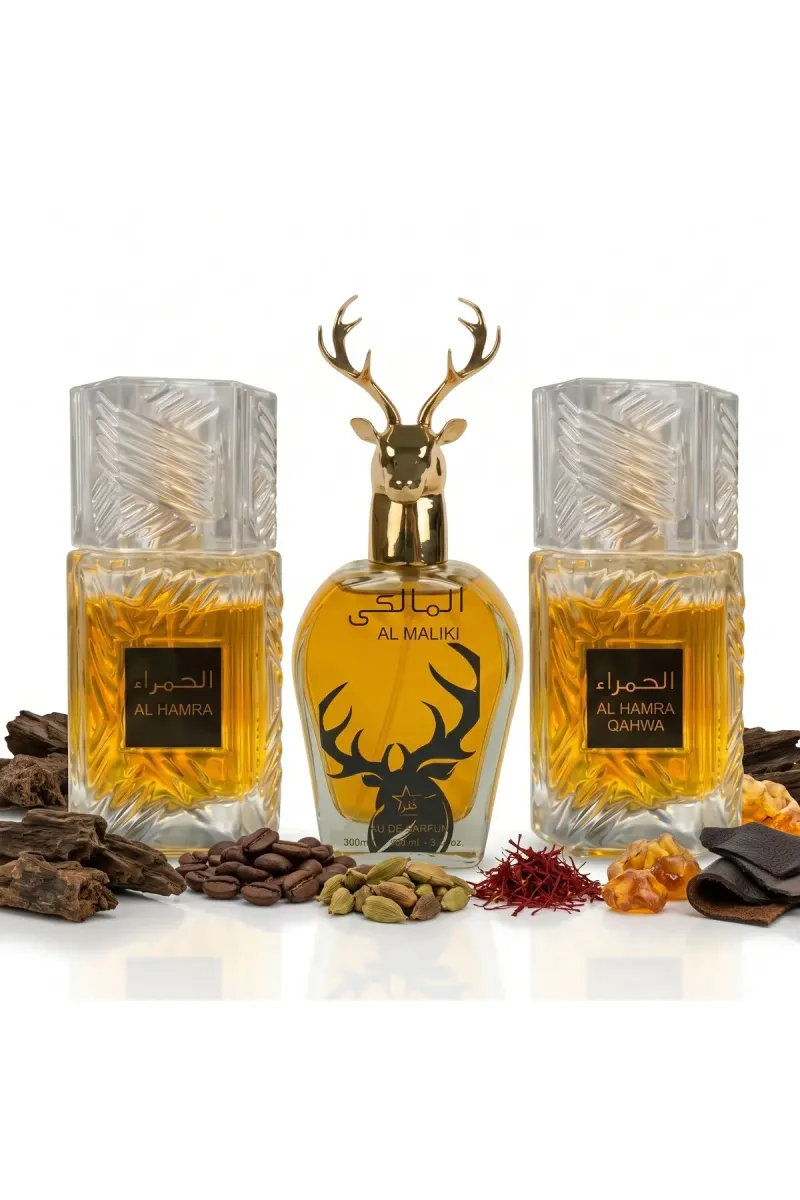 Set of 3 Oriental Men's Perfumes 100ML - Al Hamra Special + Al Malikii + Al Hamra Qahwa