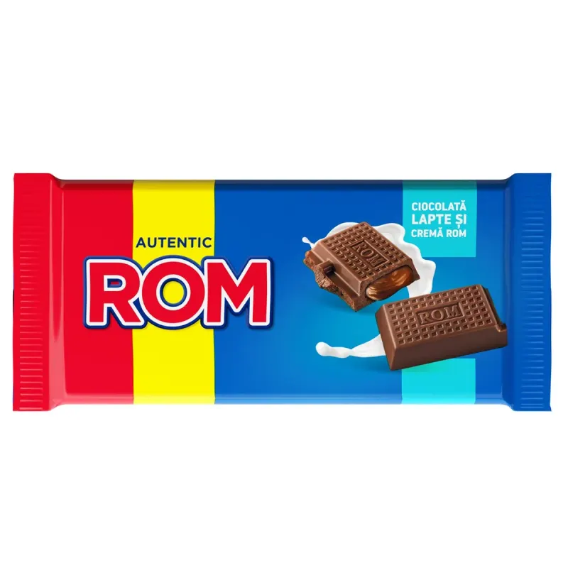 ROM Ciocolata Lapte si Crema Rom 88 g