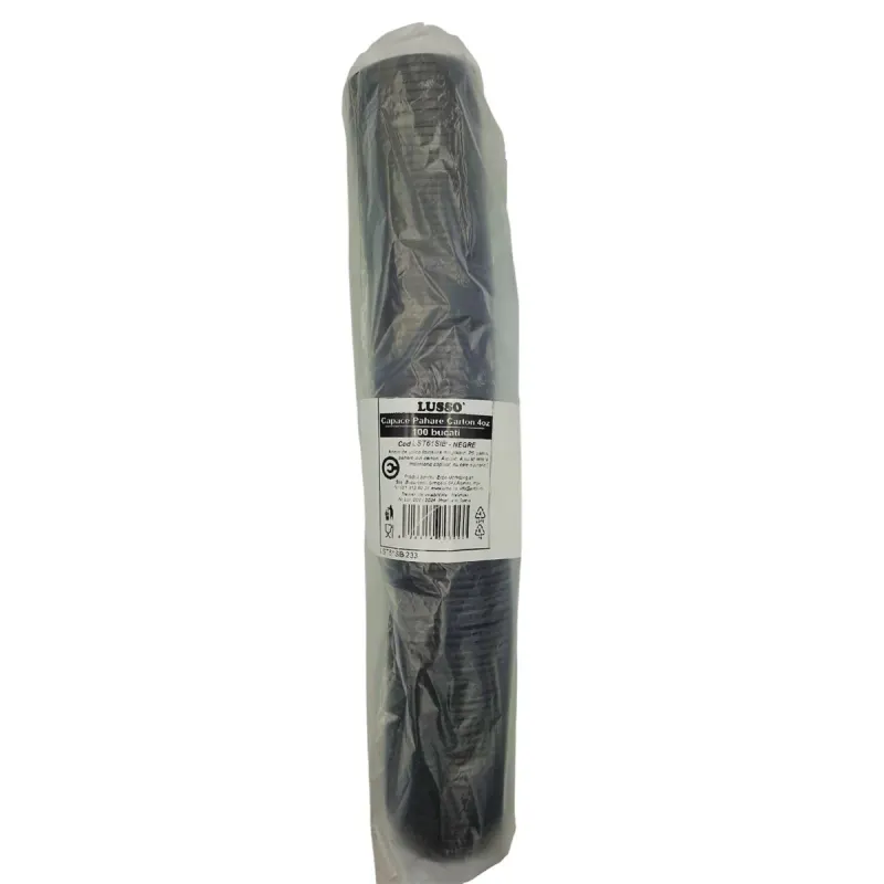 LUSSO 100 Capace Negre pentru Pahare Carton 120 ml