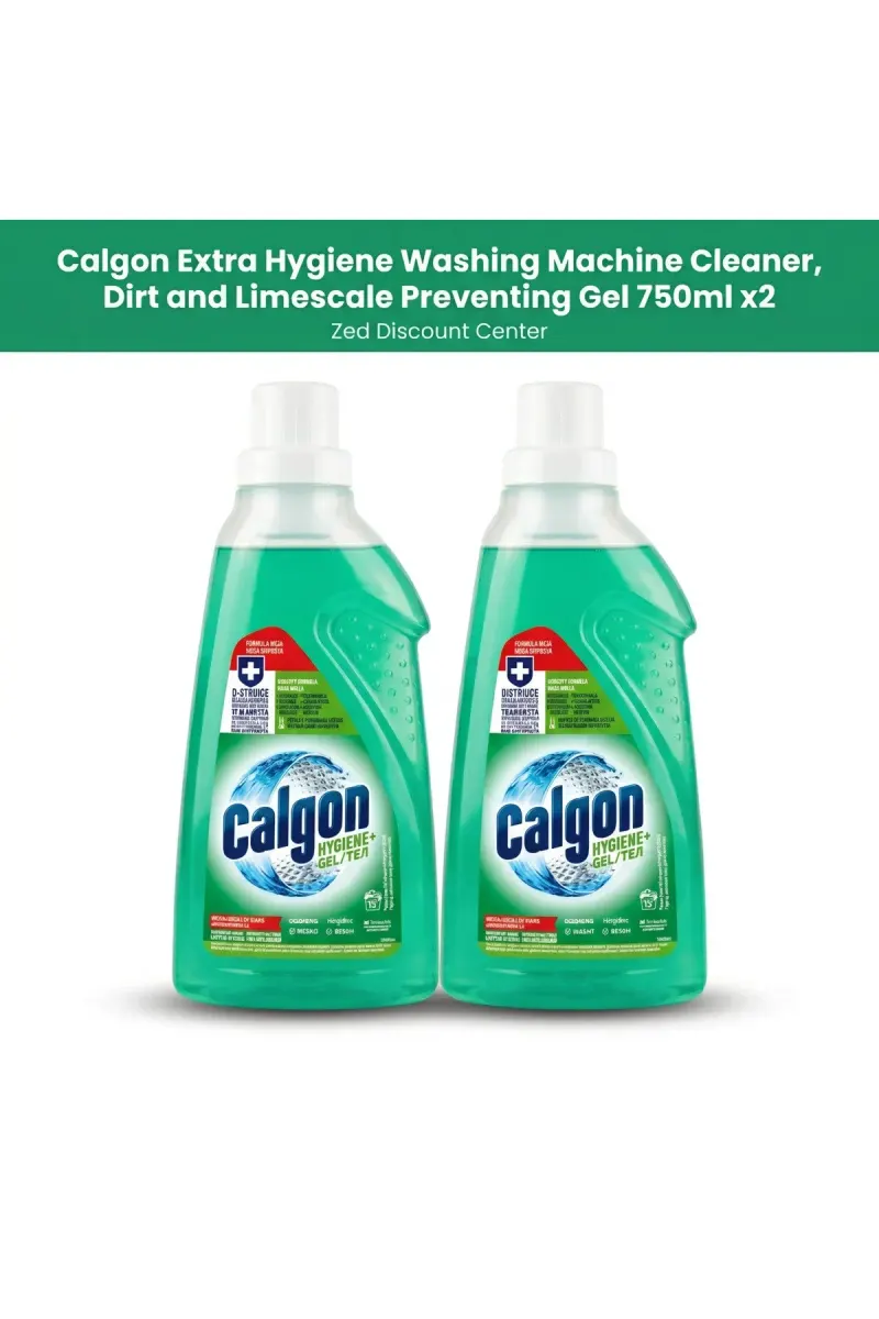 Extra Hygiene Washing Machine Cleaner, Dirt and Limescale Preventing Gel 750 ml x2