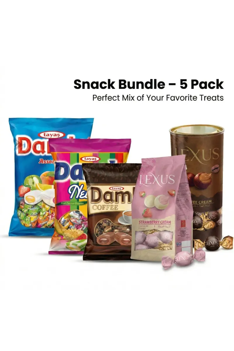 5-Piece Snack Bundle 4.3kg – Fruit Chews, Coffee Candy & Chocolate Mix Pack