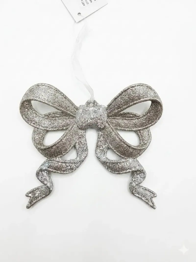 Decoratiune Funda cu Glitter Alb 14 x 12 x 1,5 cm