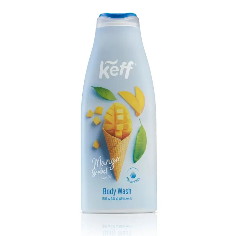 KEFF Gel de Dus cu Parfum de Sorbet de Mango 500 ml