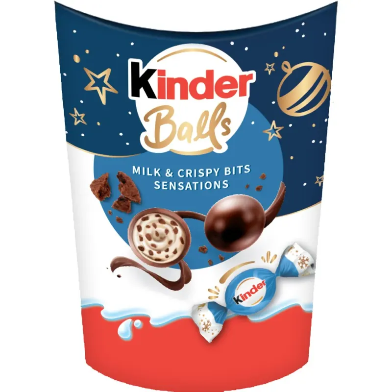 Kinder Balls Sfere Ciocolata cu Lapte si Bucati Crocante 164 g