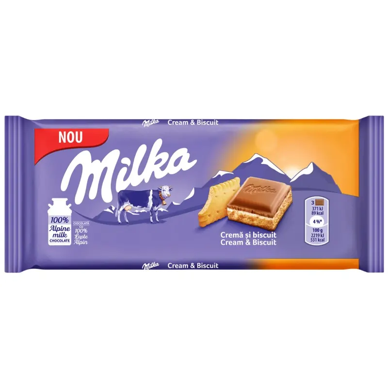 milka Ciocolata cu Lapte si Biscuiti 100 g