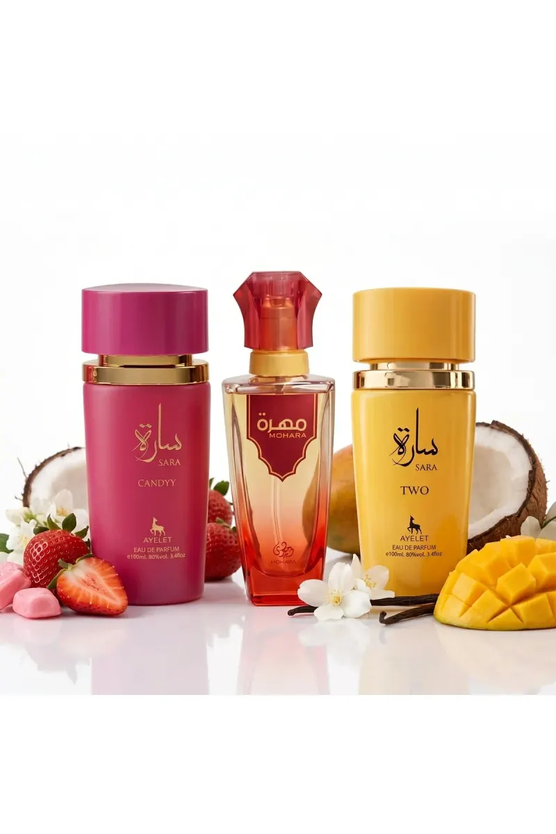 Set of 3 Oriental Perfumes for Women 100ML - Sara Candy + Mohara + Sara Two