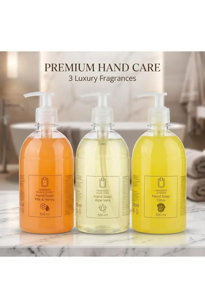 Premium Hand Soap 500ml. x3 (Milk&Honey x1 - Aloe Vera x1 - Citrus x1)