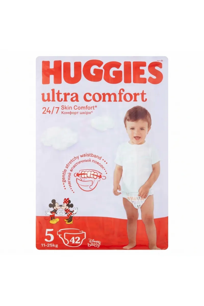 Ultra Comfort Diapers Size 5 (11–25 kg) – 42 Count, 24h Skin Comfort, Soft & Breathable Baby Diapers