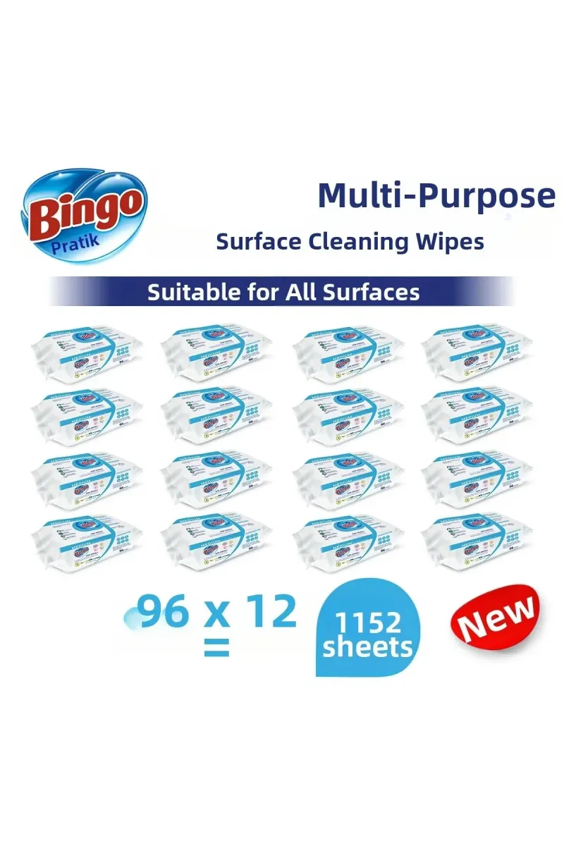 Surface Cleaning Towels, White Soap Scented, 96 Pieces X12 (1152 Sheets)