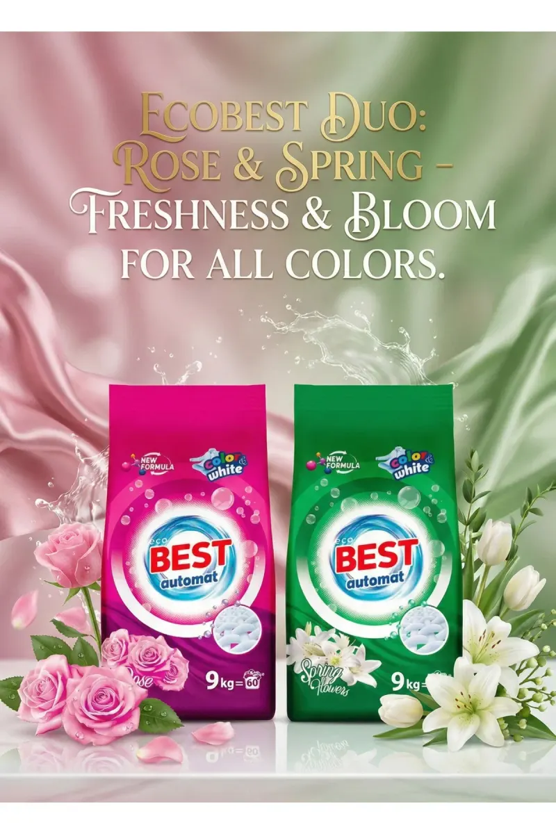 Automatic powder detergent - Economy package Total 18kg - Spring and Rose
