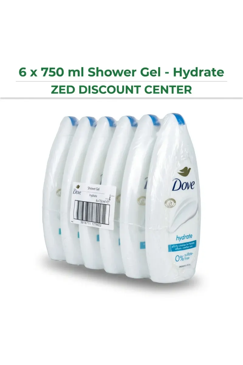 Hydrate Shower Gel Nourishing Body Wash, 6 x 720 ml