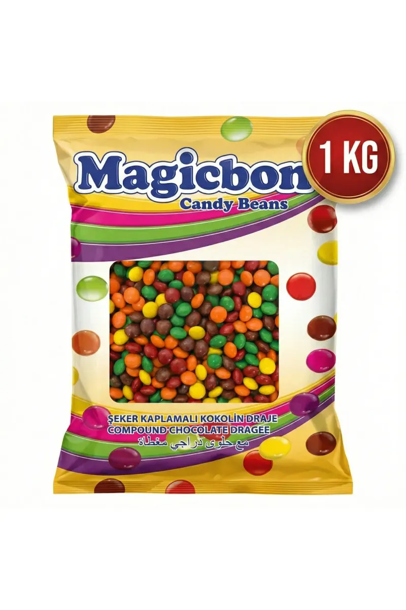 Candy Beans Colorful Assorted Chocolate Dragees Snack ( 1 KG )