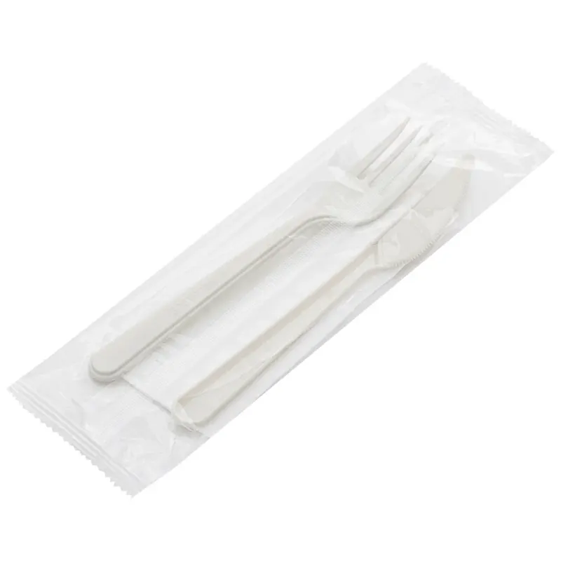 QualityPack Tacamuri Reutilizabile Furculita, Cutit si Servetel 50 Seturi