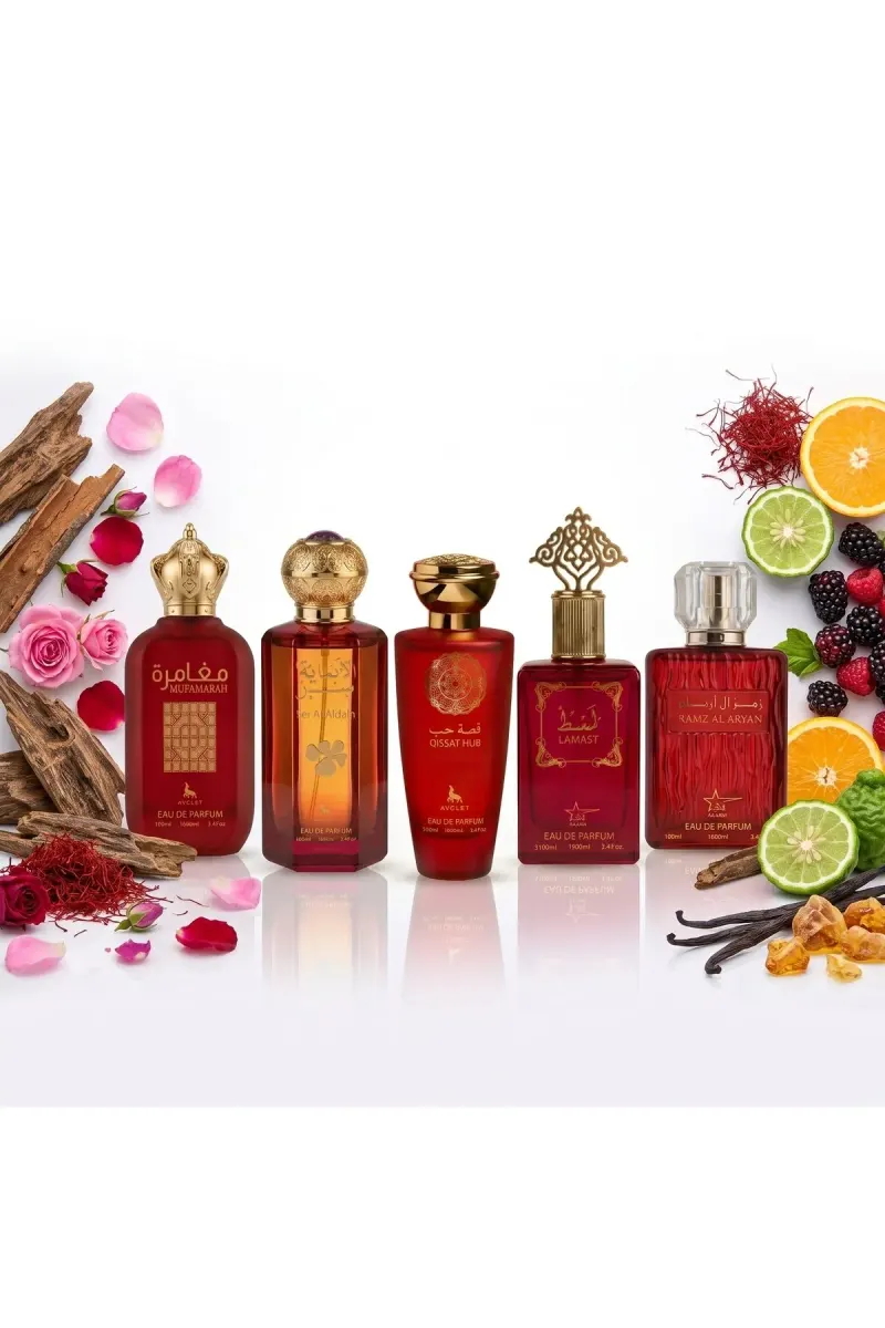 Set of 5 Oriental Men's Perfumes 100ML - Mufamarah + Ser Al Anoutha + Qissat Hub + Lamast + Ramz Al Aryan
