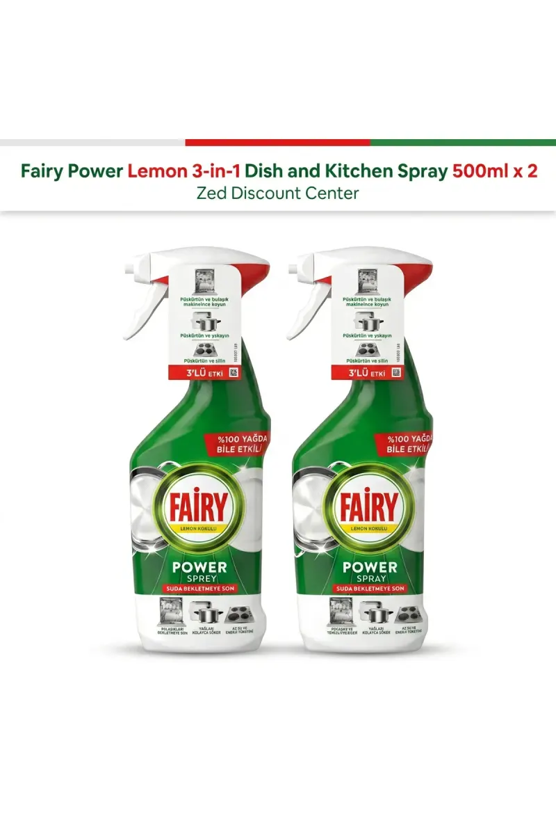 Power Lemon 3-in-1 Dish and Kitchen Spray 500ml x 2