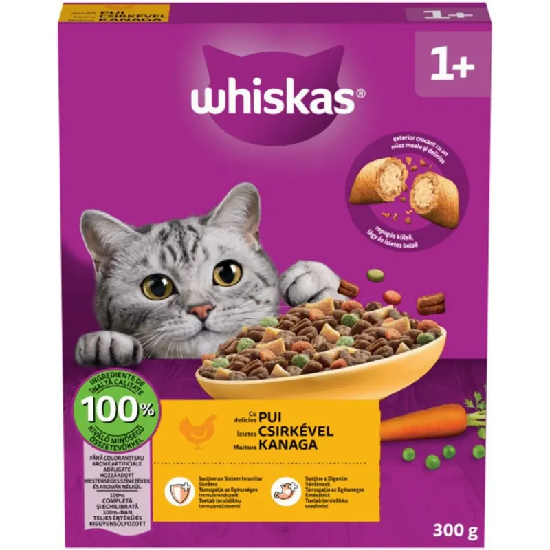 whiskas Uscat Adult Pui & Ficat 300 g