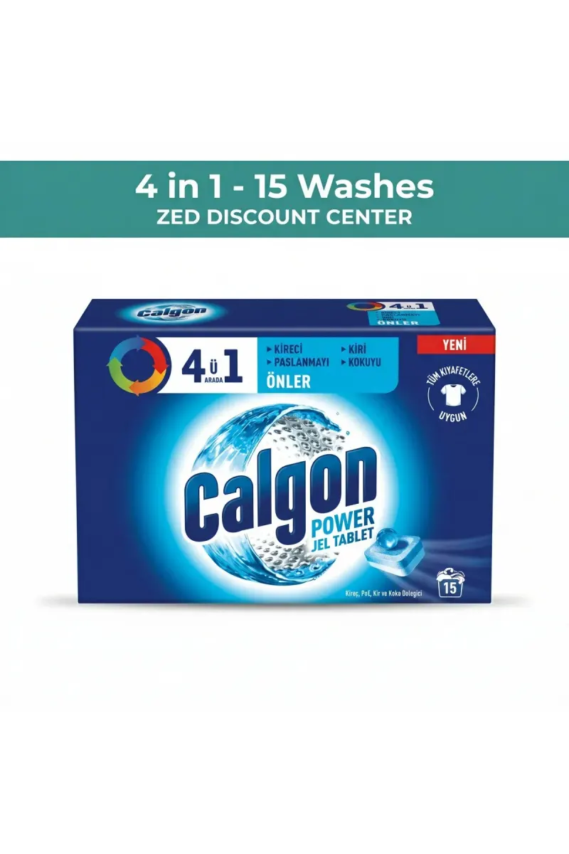 4-in-1 Power Gel Tablet - Washing Machine Stain, Limescale and Odor Remover (15 Tablets)