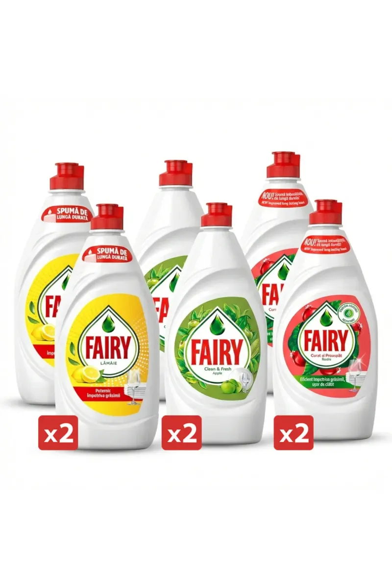 Liquid Dishwashing 6 x 750ml ALL PACK. Lemon - Apple - Pomegranate