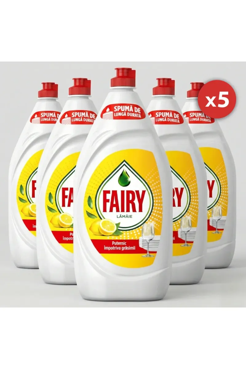 Set of 5 Pieces Liquid Dishwashing Detergent 750ml Lemon