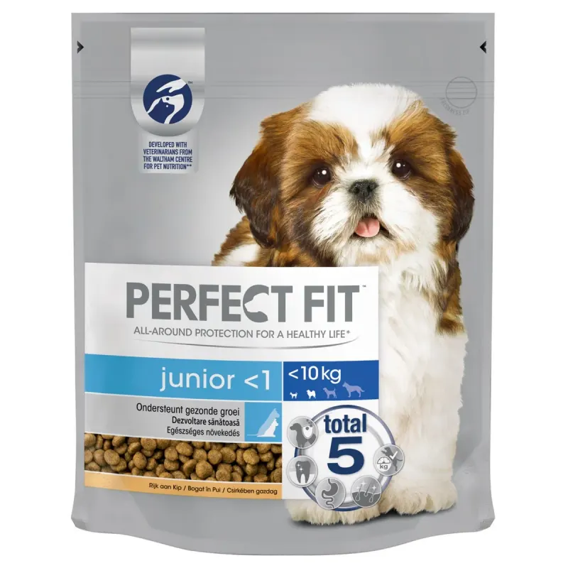 PERFECT FIT Hrana Uscata pentru Caini Junior cu Pui 825 g