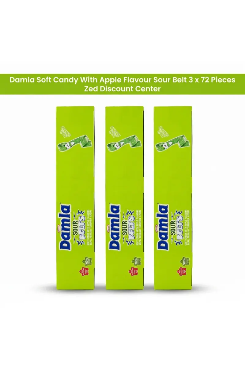 Soft Candy With Apple Flavour Sour Belt 3 x 72 Pieces