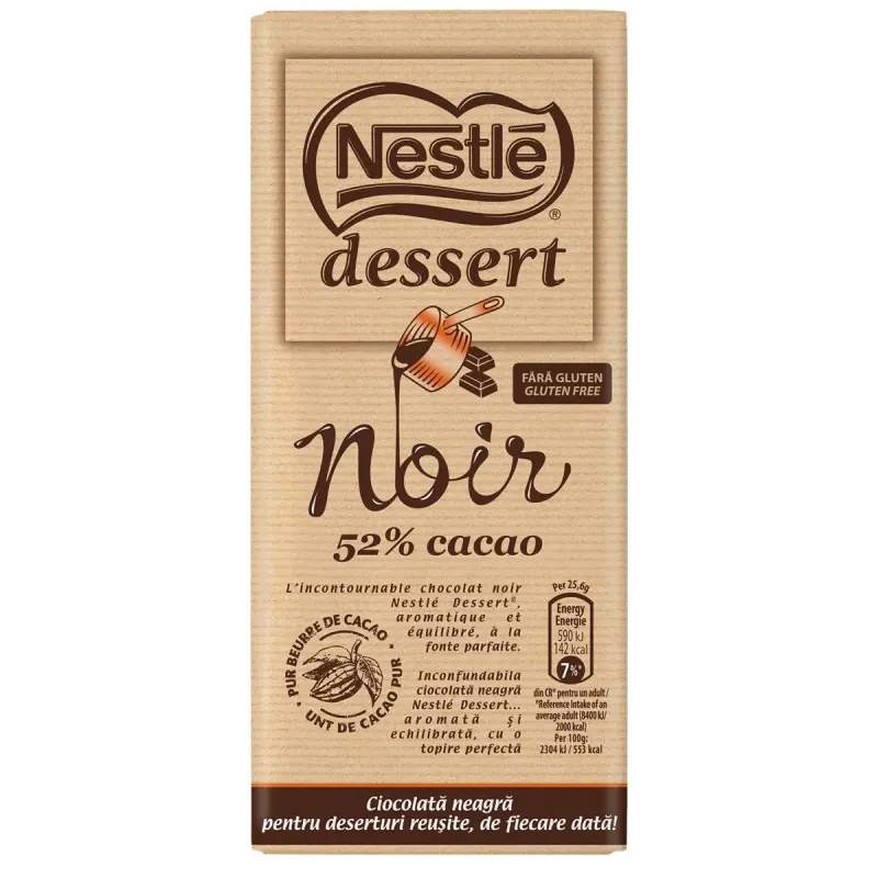 Nestle Ciocolata 52% Cacao pentru Deserturi 205 g