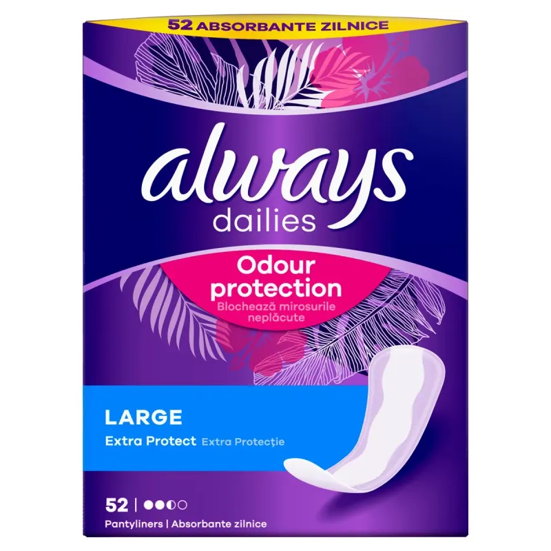 always Liners Absorbante Zilnice Extra Protectie 52 bucati