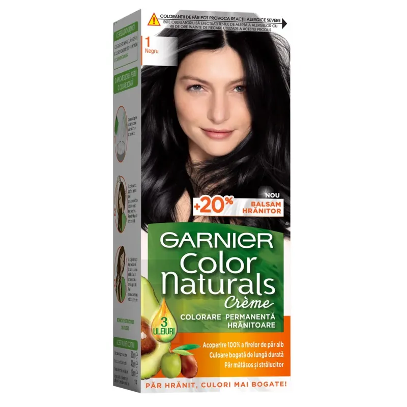 GARNIER Color Naturals Vopsea de Par Nuanta 1 - Negru 100 ml