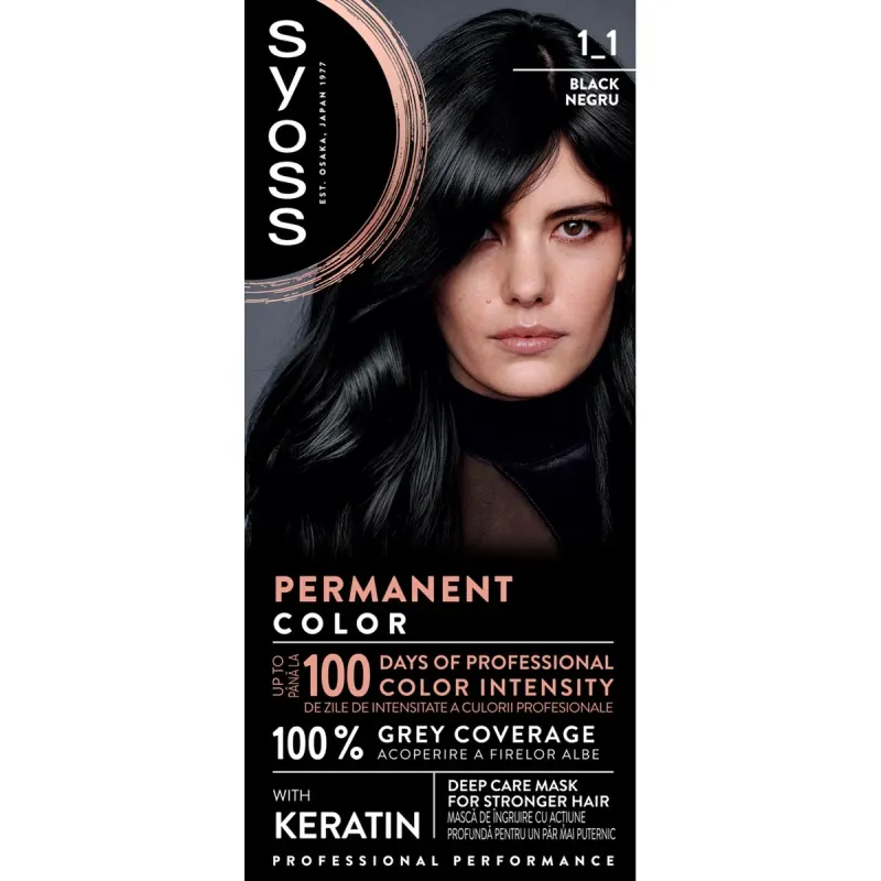 syoss Baseline Color Vopsea de Par Nuanta Black 115 ml