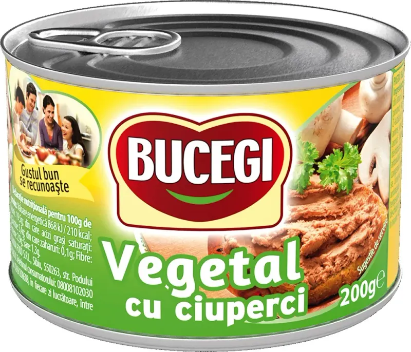 BUCEGI Pasta Vegetala cu Ciuperci 6 x 200g