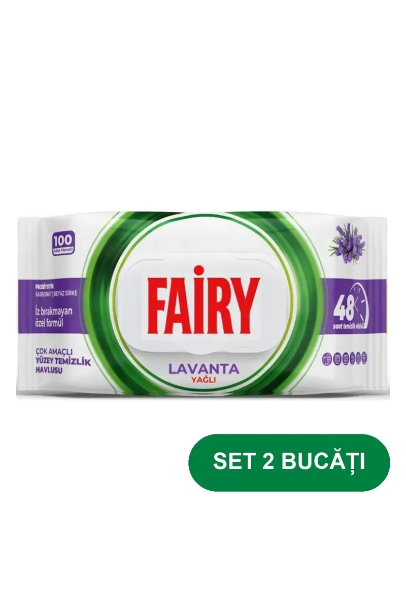 SET 2 PIECES - Lavender Scented Wet Wipes for Surface Cleaning, 100 Count