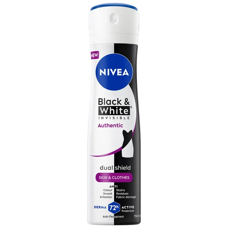 NIVEA Black&White Invisible Authentic Deodorant Spray 150 ml