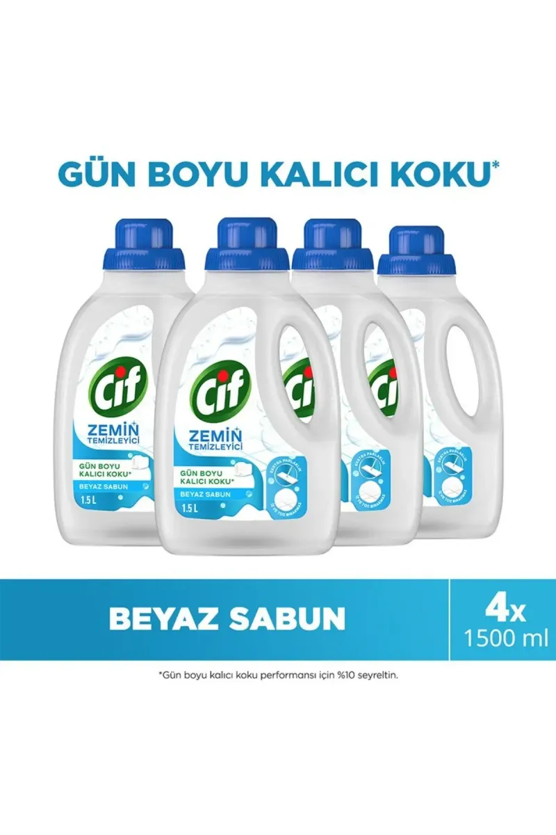 Zemin Temizleyici Beyaz Sabun 1500 ml X4
