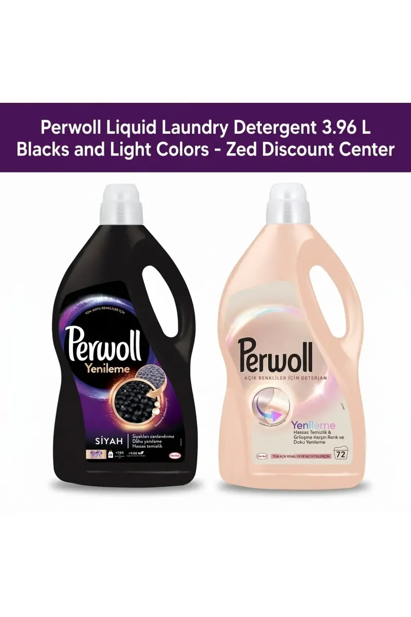 Liquid Laundry Detergent 3.96 L x1 Blacks x1 Light Colors (72 Washes)