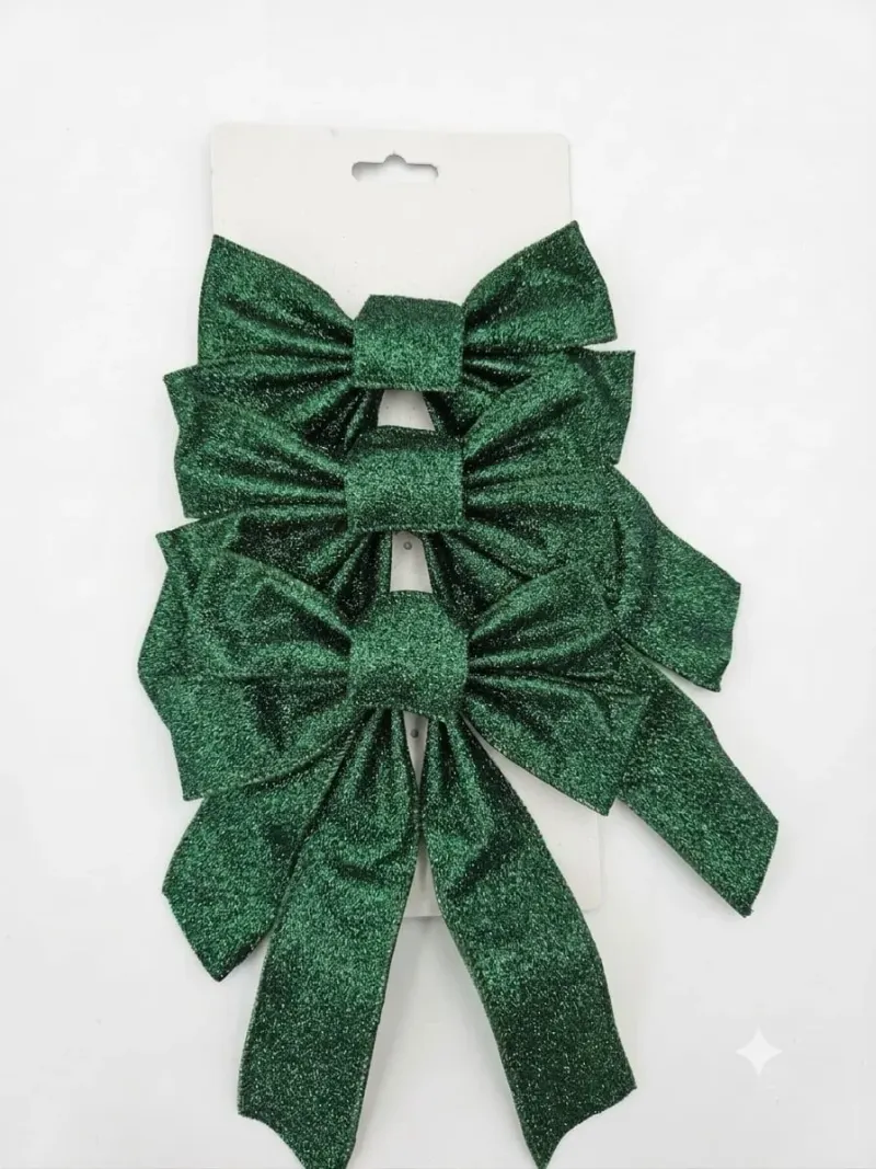 Set 3 Funde Gliterate Verde 16 x 23 cm