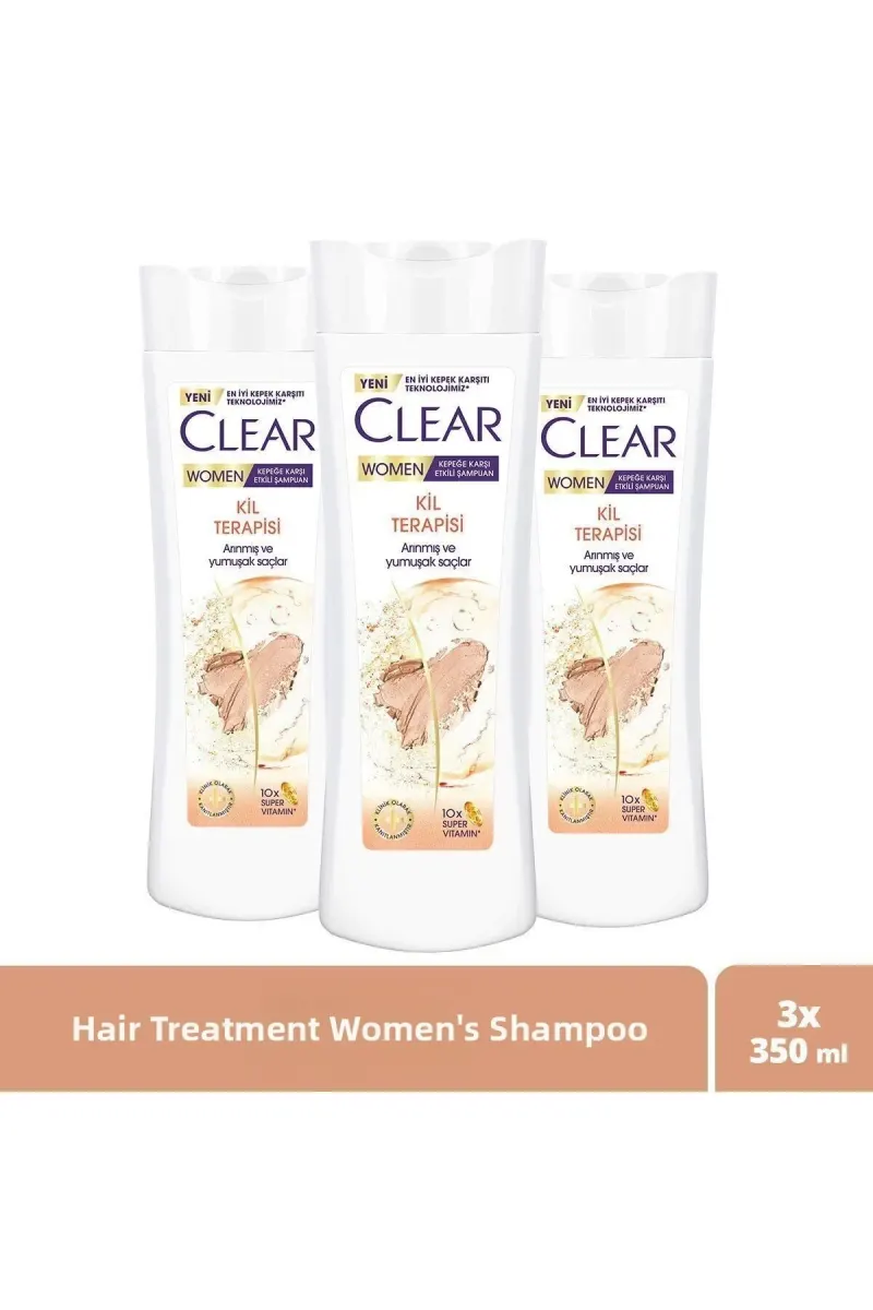Women Anti-Dandruff Shampoo Clay Therapy 350 ml x3