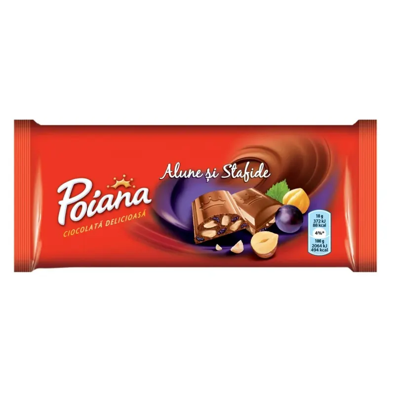 Poiana Ciocolata Lapte si Stafide 90 g